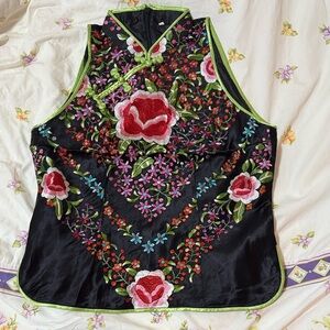 Chinese traditional 3D Embroidered vest